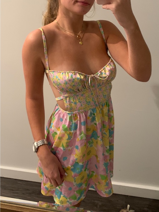 For Love And Lemons Dresses & Skirts - For Love And Lemons Pink Floral Tie-Front Dress